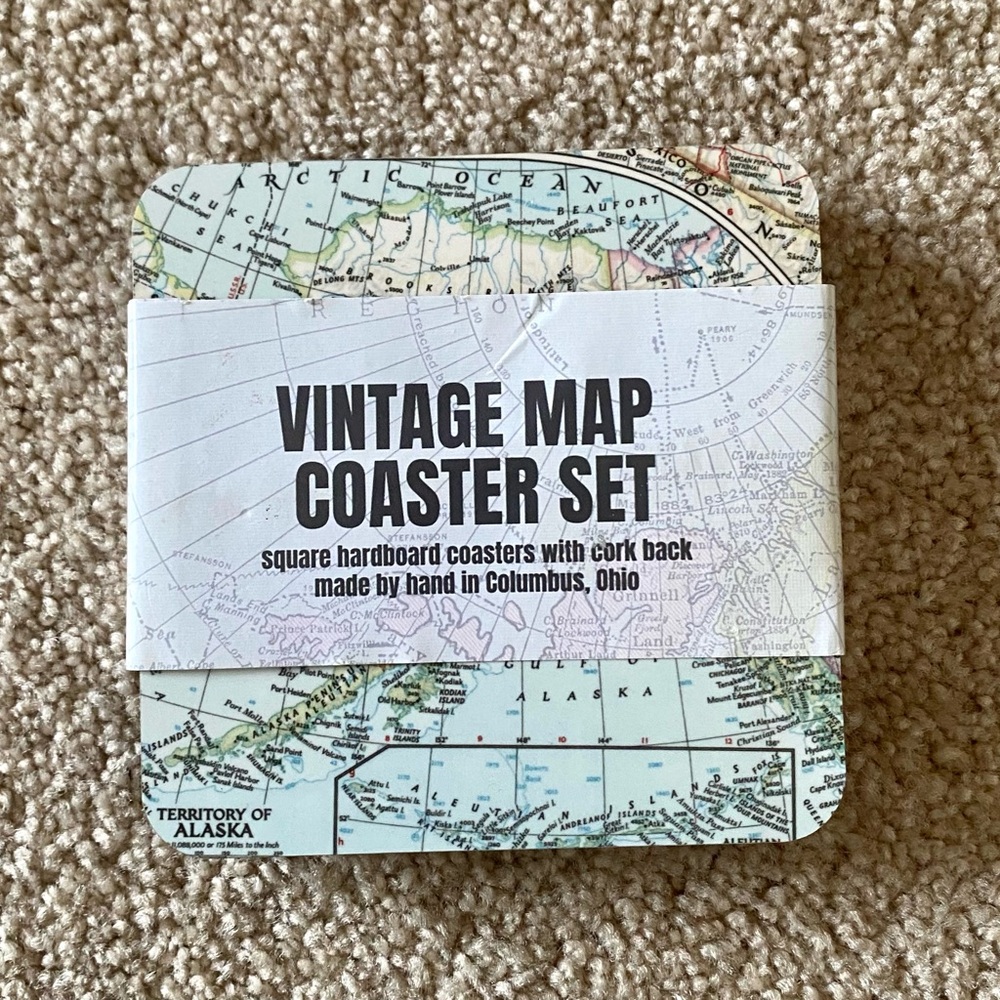 Vintage Map Coasters by Daisy Mae Designs